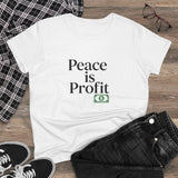 Peace is Profit Tee | Minimalist Text Shirt with Money Icon