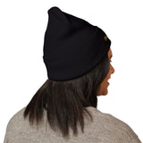 Embroidered 'Le Magnifique' Classic Cuffed Beanie — Cozy Chic Winter Hat
