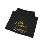 Queens Lounge crown script Hoodie | gold script sweatshirt