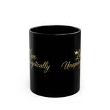 Live Unapologetically Black Mug — Inspirational Gold Script Coffee Cup (11oz, 15oz)