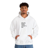 Don't Text Your Ex Hoodie, Cozy Sweatshirt, Funny Gift, Unisex Apparel, Relationship Humor, Casual Wear
