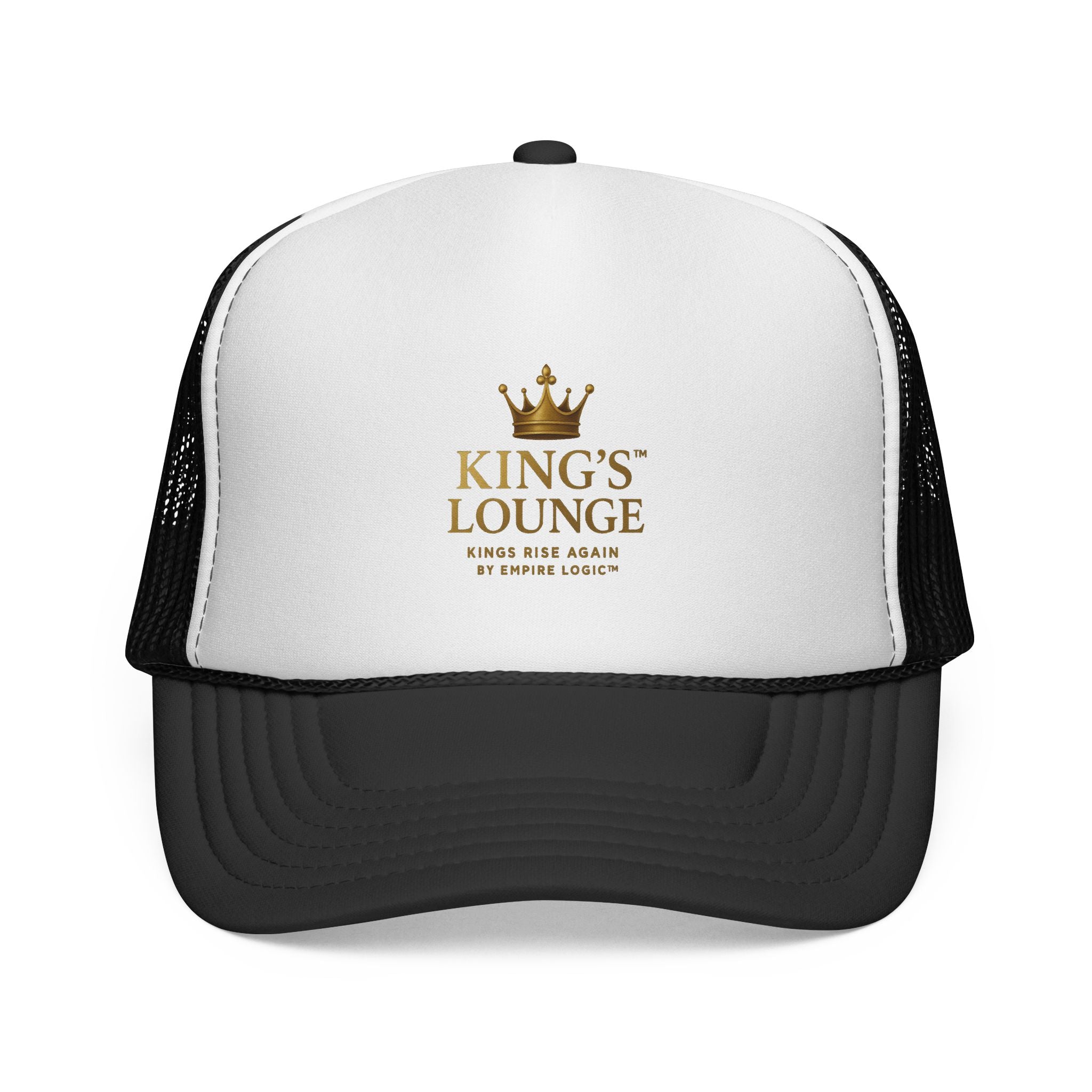 Empire Logic Kings Lounge Trucker Cap — Gold Crown Logo Mesh Hat