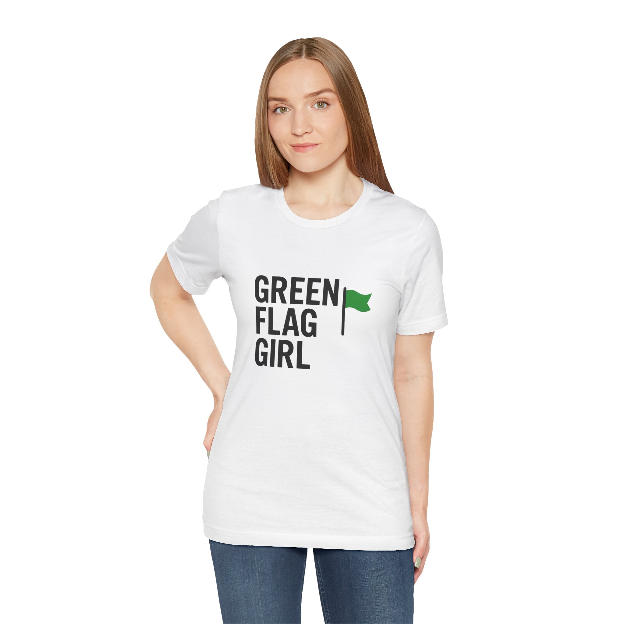 Green Flag Girl Tee | Unisex Short Sleeve T-Shirt, Trendy Graphic Tee, Gift for Friends, Casual Wear, Summer Fashion, Comfortable Style