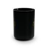 King's Lounge Black 15oz Mug — Luxury Gold Crown Coffee Cup