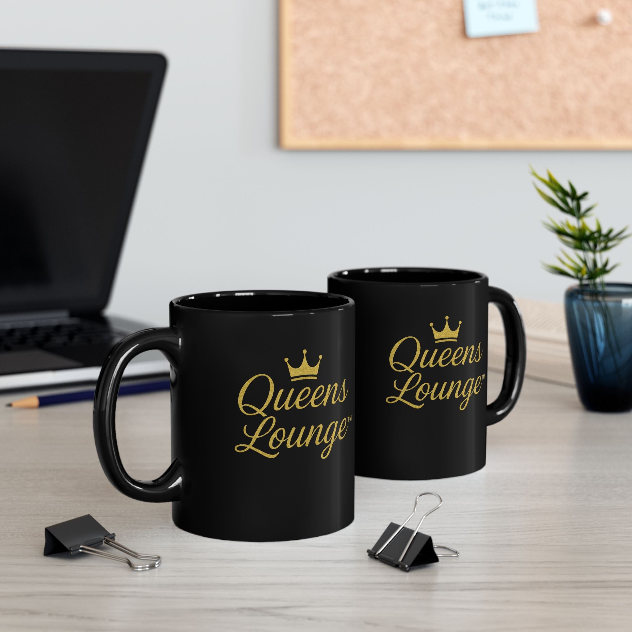 Queens Lounge Black Coffee Mug — 11oz & 15oz Ceramic