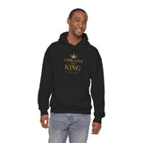 King Crown Hoodie — "Long Live the King" Gold Script Pullover