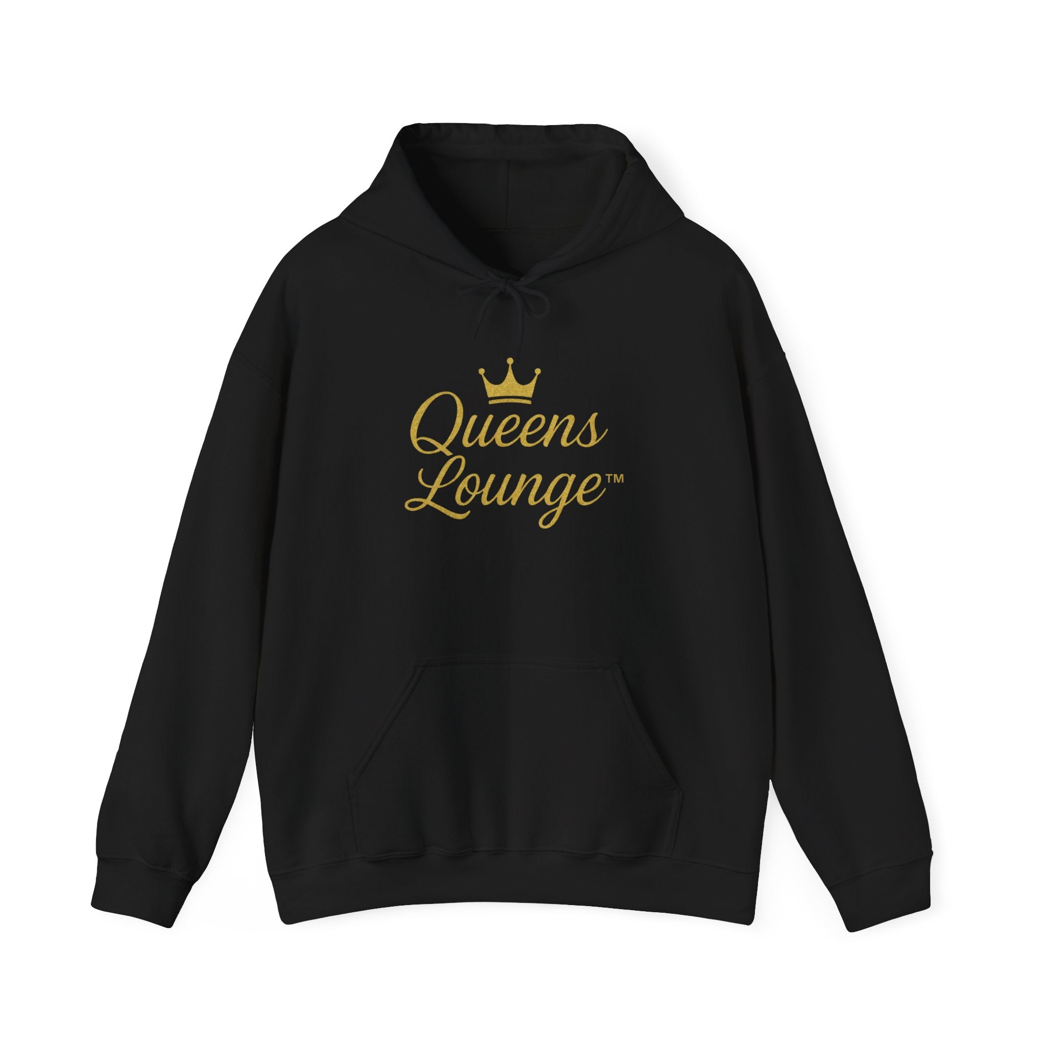 Queens Lounge crown script Hoodie | gold script sweatshirt