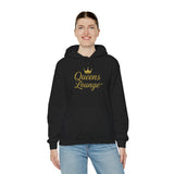 Queens Lounge crown script Hoodie | gold script sweatshirt