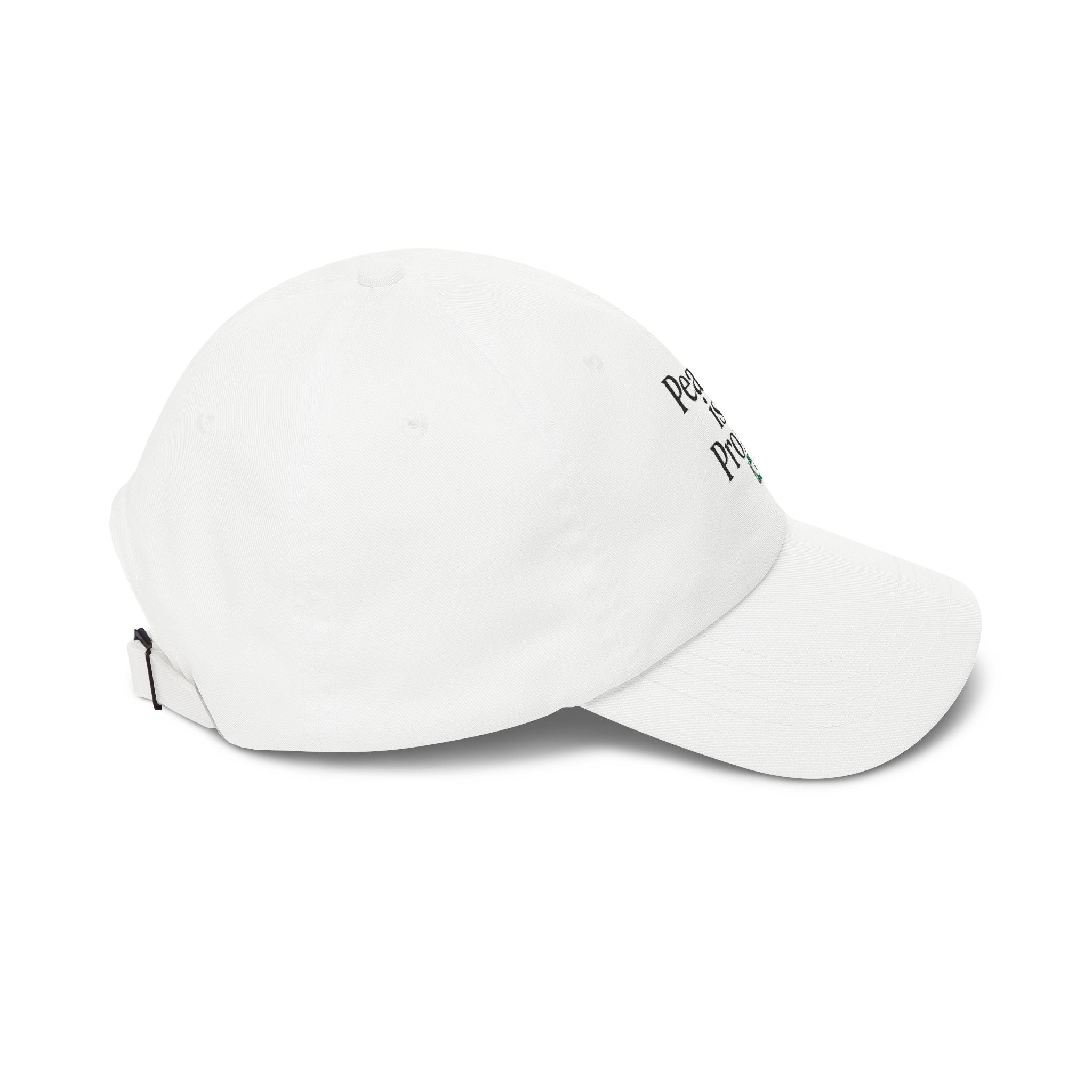 Peace Is Profit Dad Cap — White Embroidered Money & Peace Hat