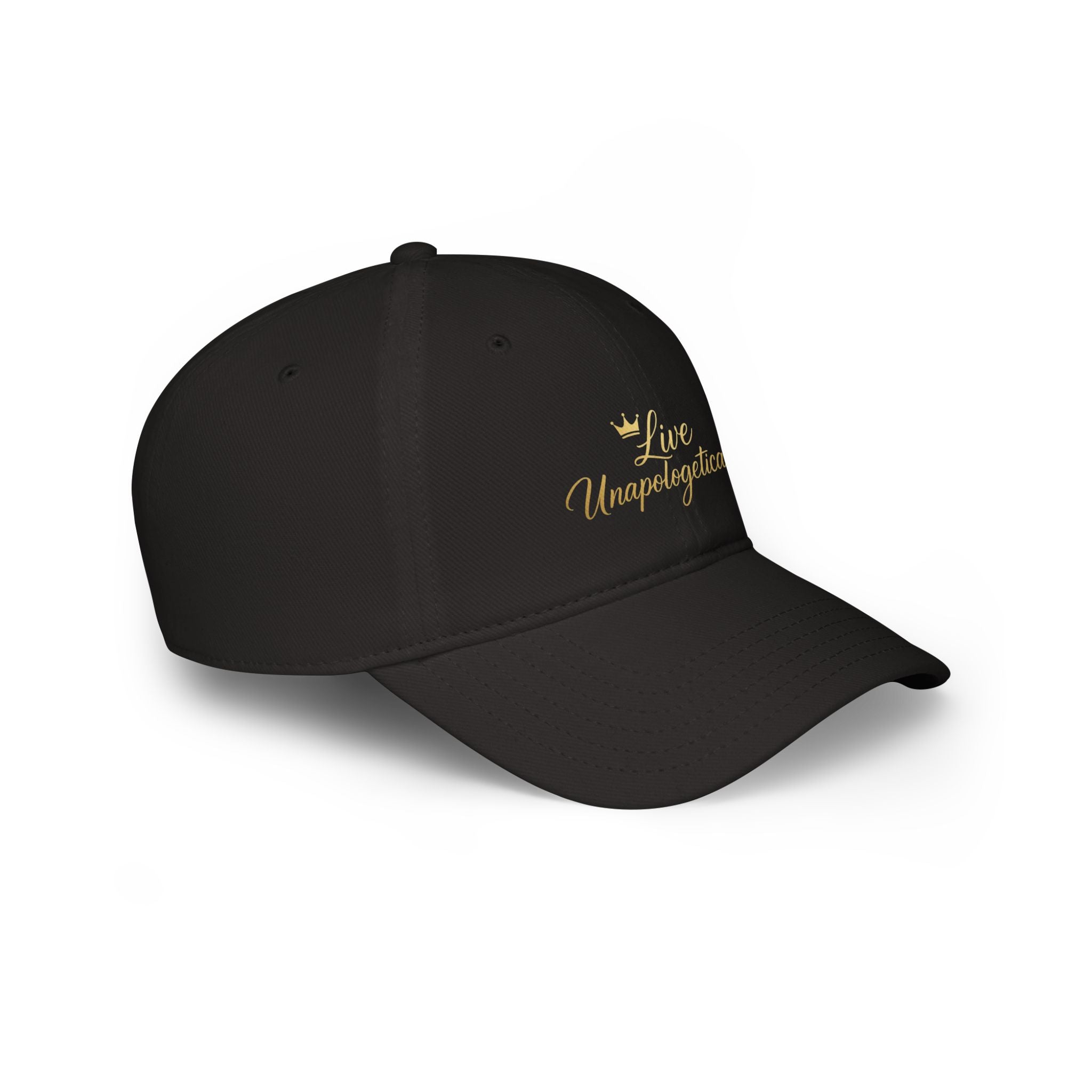 Live Unapologetically script crown Cap | Low Profile Baseball Cap