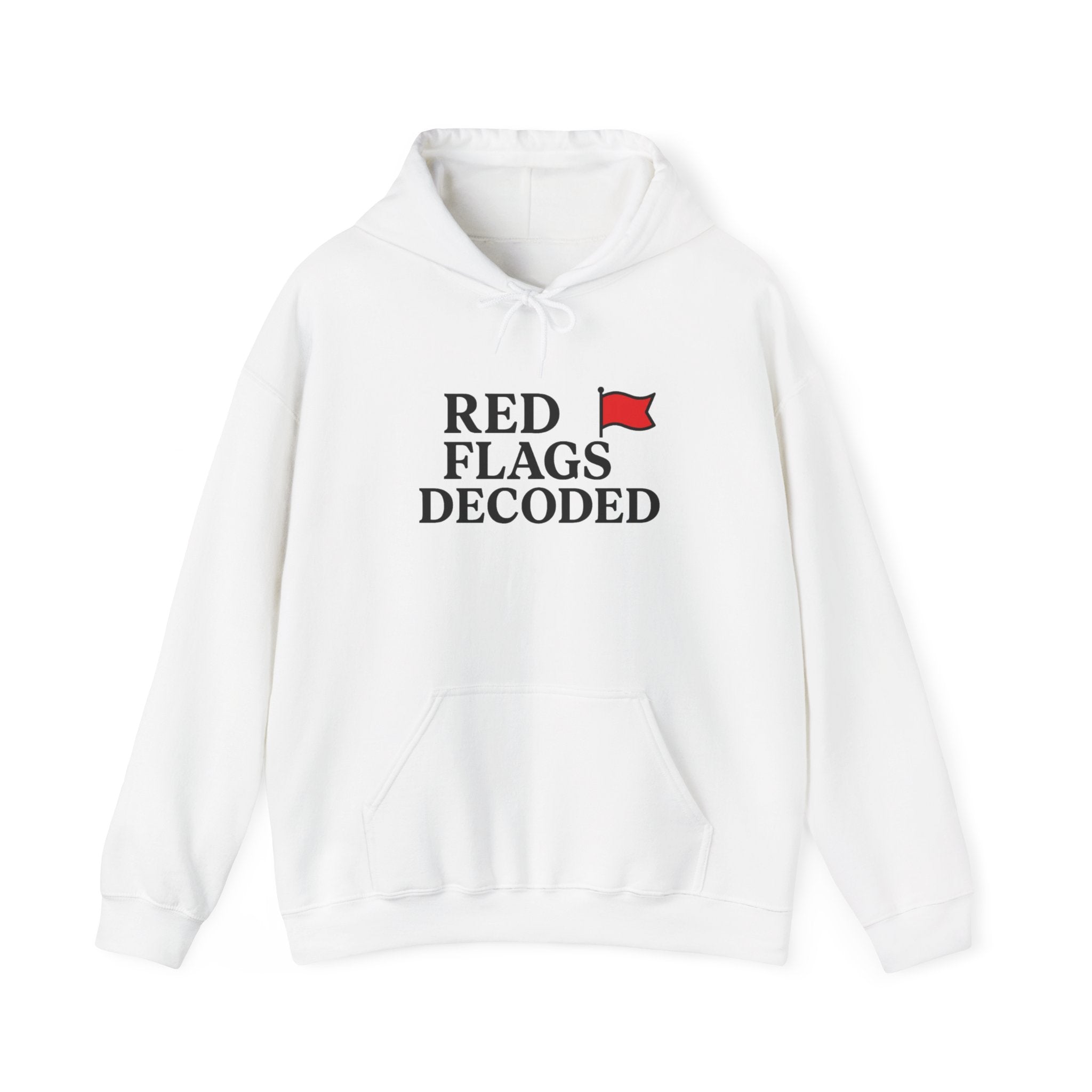 Red Flags Decoded Hoodie | Unisex Heavy Blend Sweatshirt, Funny Gift for Friends, Casual Wear, Relationship Humor, Everyday Comfort